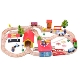 69 Pieces Beech Wood Train Track Set