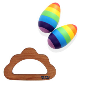 Wooden Egg Shaker (Rattle) & Teether Combo